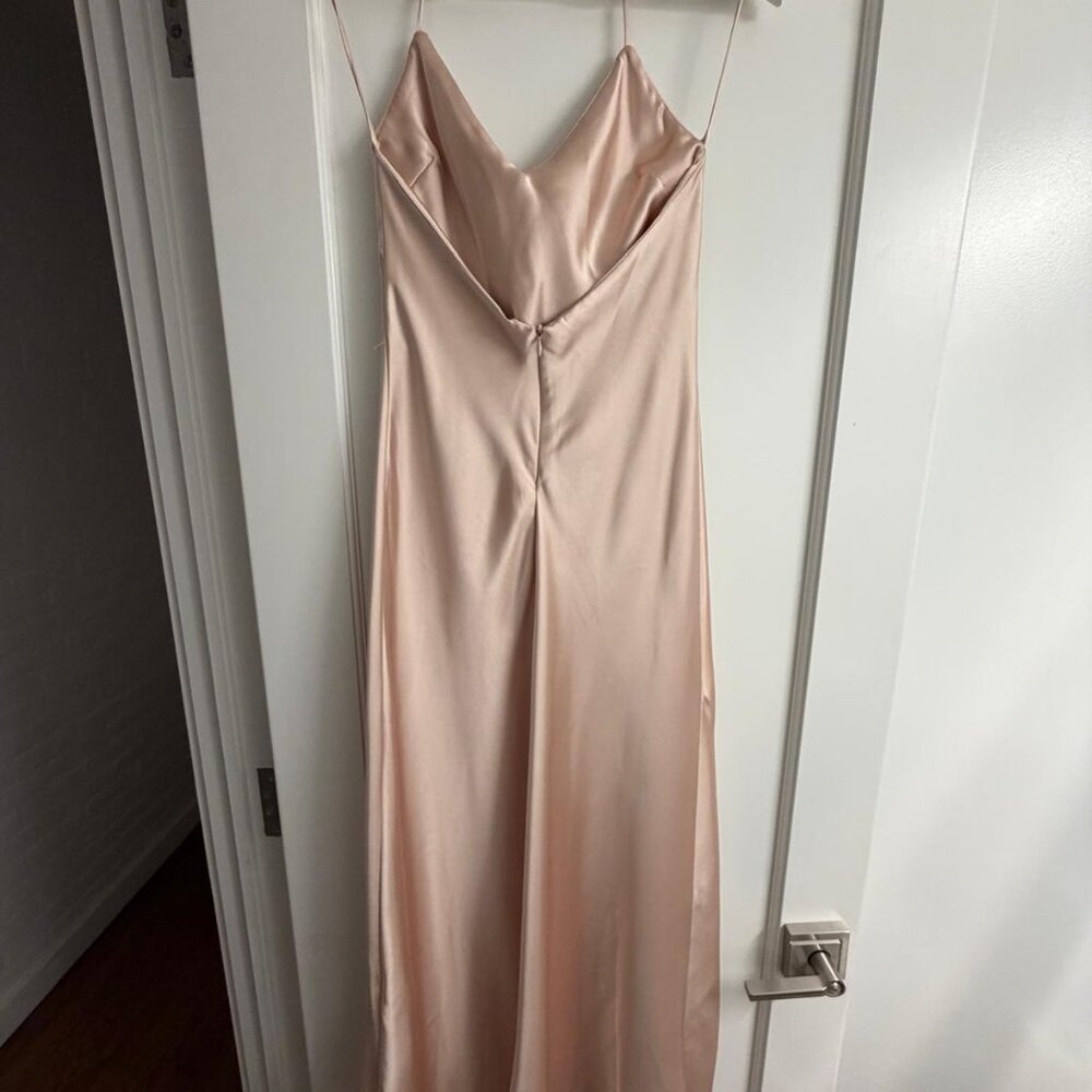 Zara Satin Slip Dress  l  XS  l  Salmon Pink - Picture 8 of 10